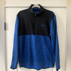 Under Armour Men's Blue and Black colorblock jacket 1/4 zip
Size large
Like new